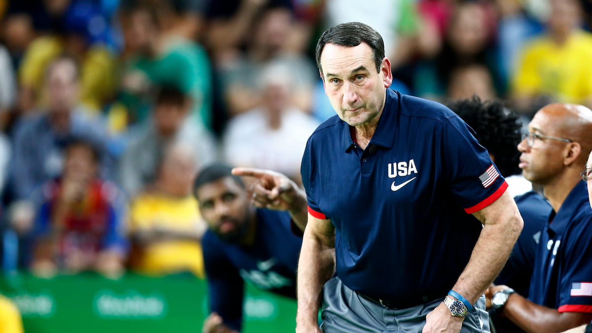 Coach Mike Krzyzewski of the US Olympic basketball team.