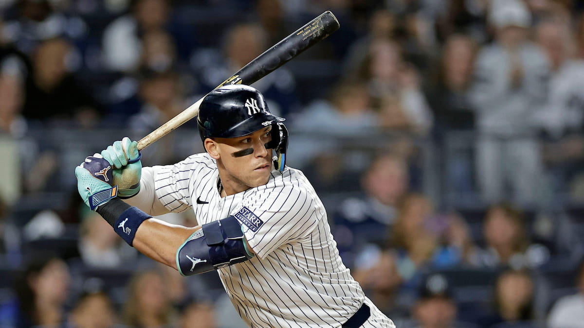 Aaron Judge at bat for the New York Yankees.