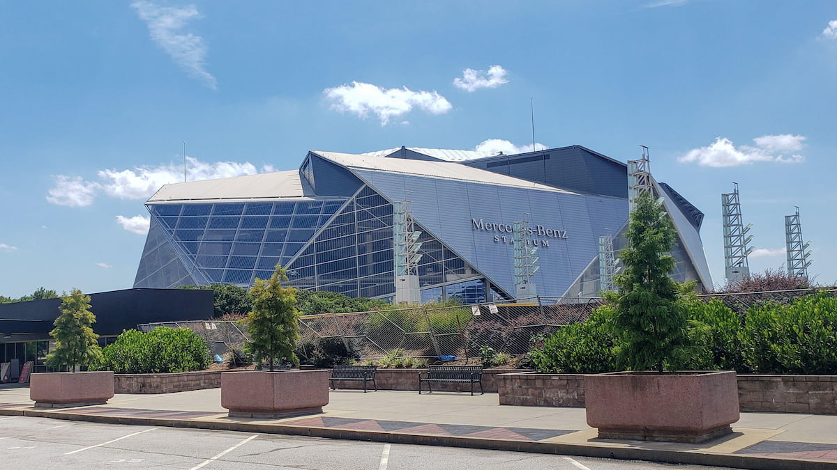 Mercedes Benz football stadium in Atlanta, Georgia.