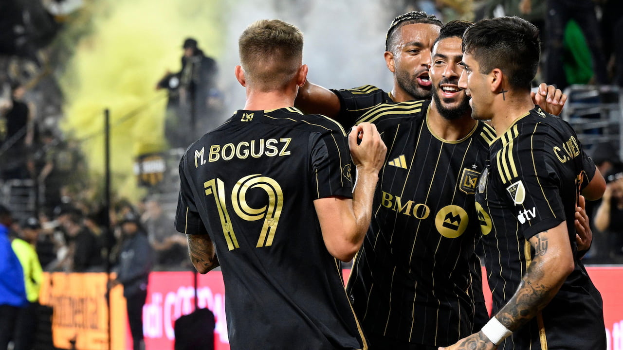 LAFC players celebrating a goal