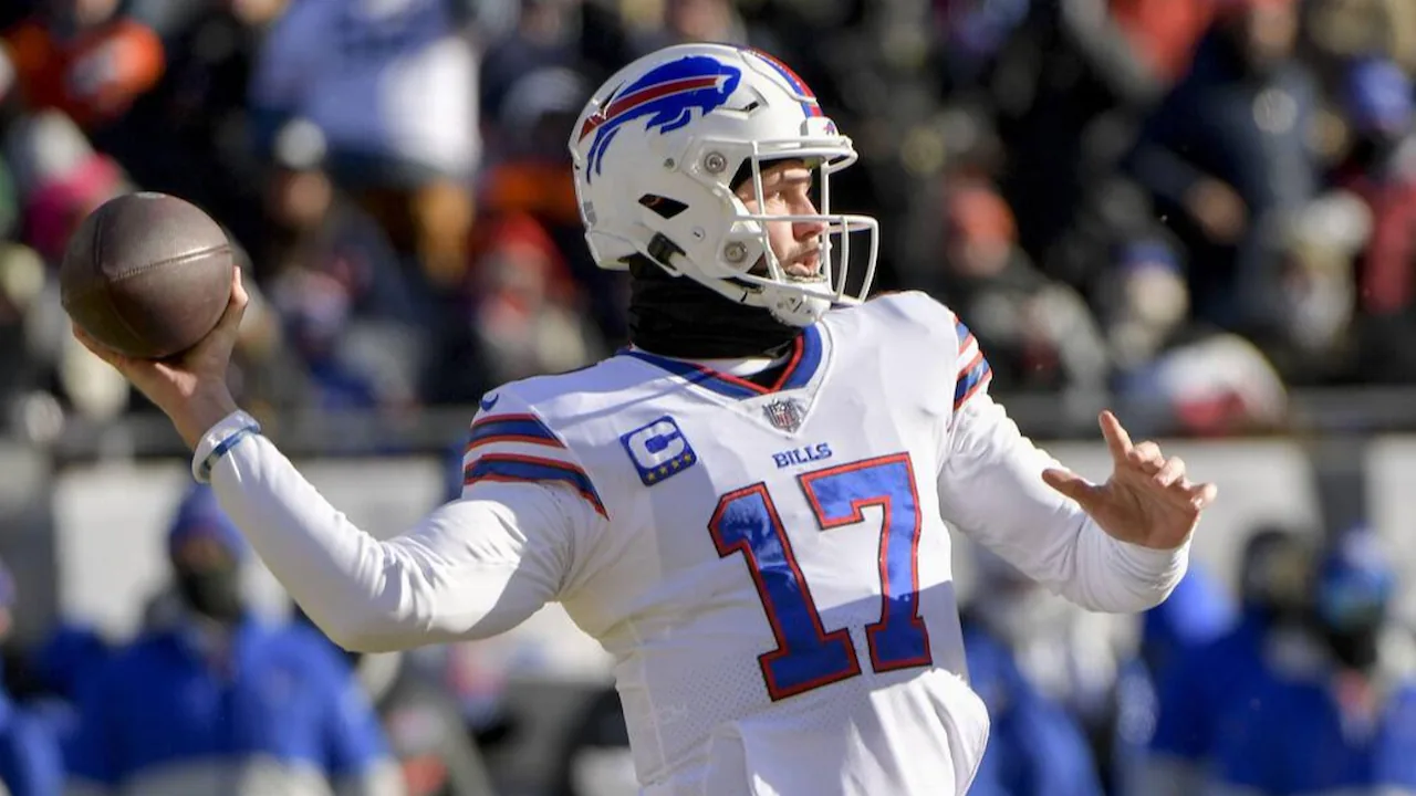 Josh Allen playing QB for the Buffalo Bills.