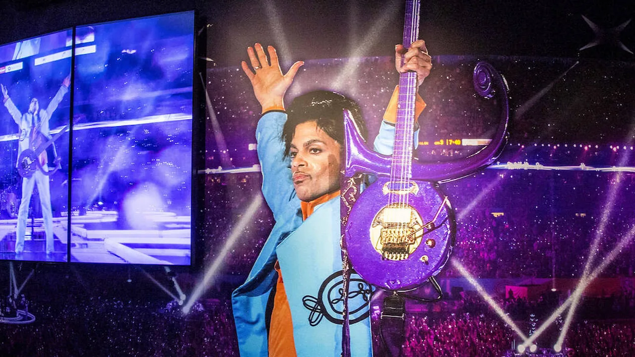 Prince during his Super Bowl halftime show.