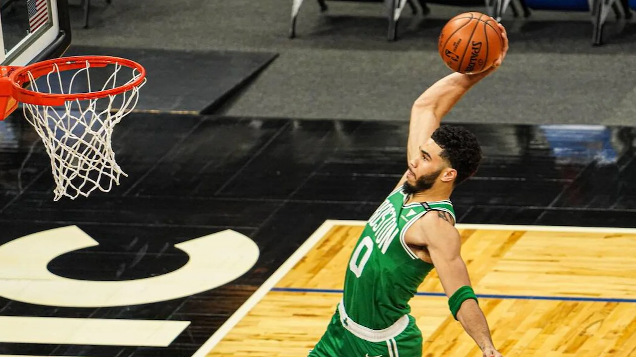 Jayson Tatum playing for the Boston Celtics.