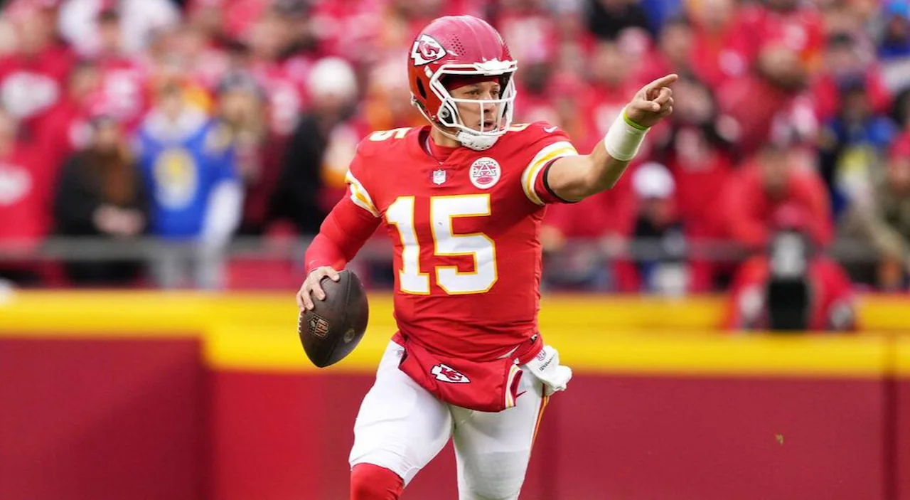 Patrick Mahomes making a play for the Kansas City Chiefs.