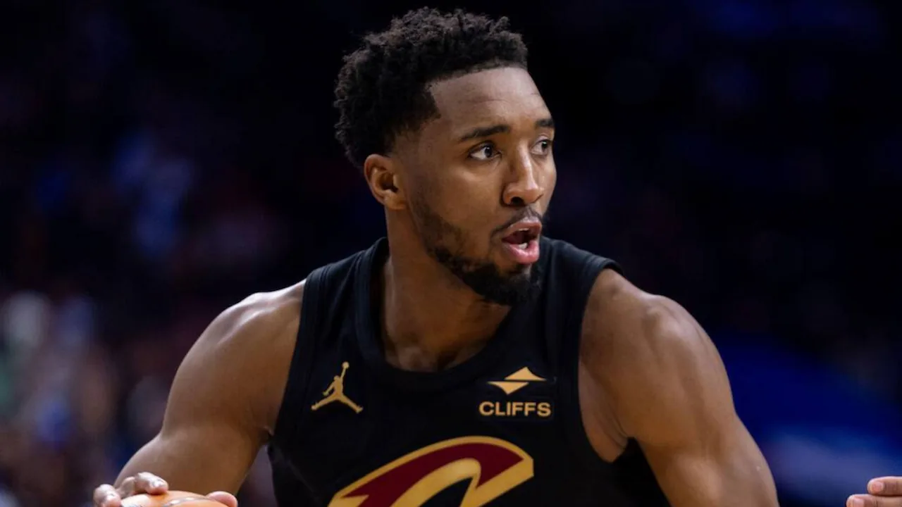 Donovan Mitchell playing for the Cleveland Cavaliers.