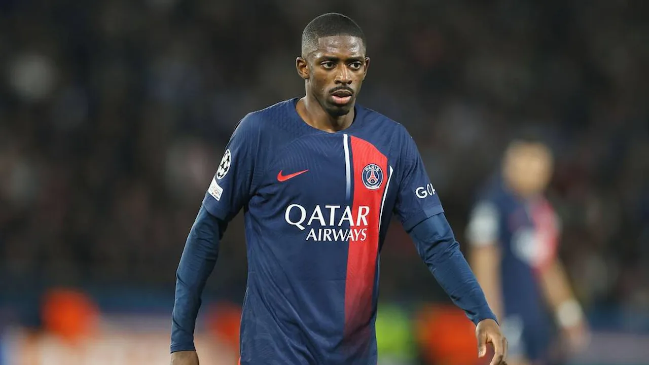 Ousmane Dembele playing for PSG.